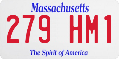 MA license plate 279HM1