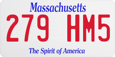 MA license plate 279HM5