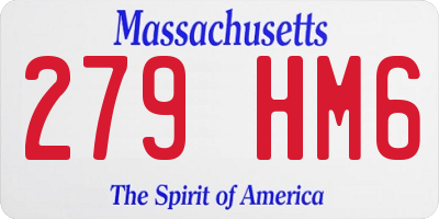MA license plate 279HM6