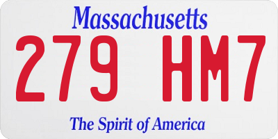 MA license plate 279HM7