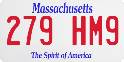 MA license plate 279HM9