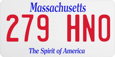 MA license plate 279HN0