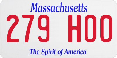 MA license plate 279HO0