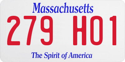 MA license plate 279HO1