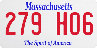MA license plate 279HO6