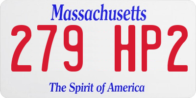 MA license plate 279HP2