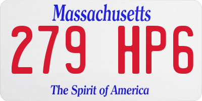 MA license plate 279HP6