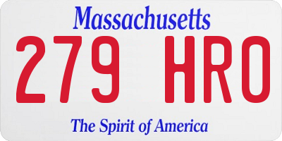 MA license plate 279HR0