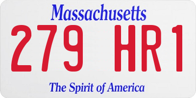 MA license plate 279HR1