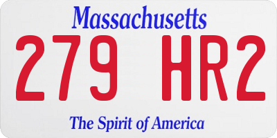 MA license plate 279HR2