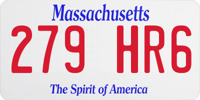 MA license plate 279HR6