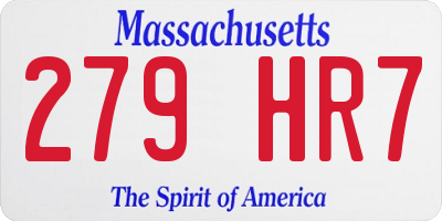 MA license plate 279HR7