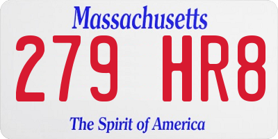 MA license plate 279HR8