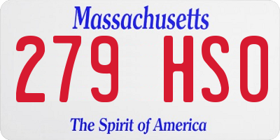 MA license plate 279HS0