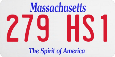 MA license plate 279HS1