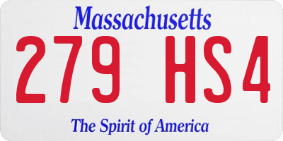 MA license plate 279HS4
