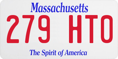 MA license plate 279HT0