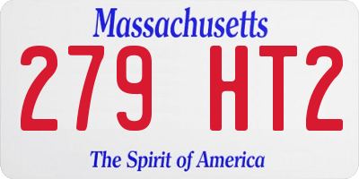 MA license plate 279HT2