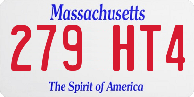 MA license plate 279HT4