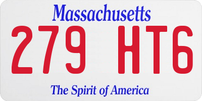 MA license plate 279HT6