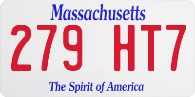 MA license plate 279HT7
