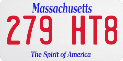 MA license plate 279HT8