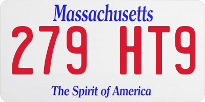 MA license plate 279HT9