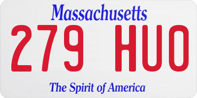 MA license plate 279HU0