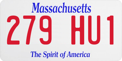 MA license plate 279HU1