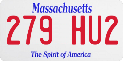 MA license plate 279HU2