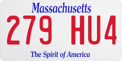 MA license plate 279HU4