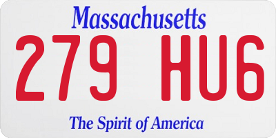 MA license plate 279HU6