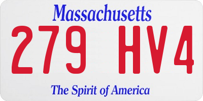 MA license plate 279HV4
