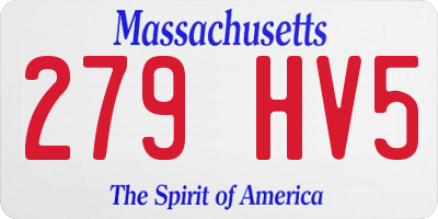 MA license plate 279HV5