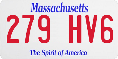 MA license plate 279HV6