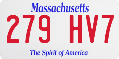 MA license plate 279HV7