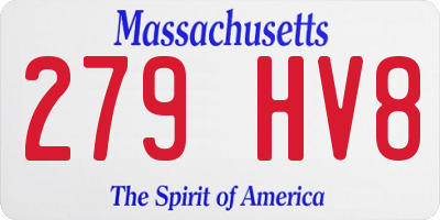 MA license plate 279HV8