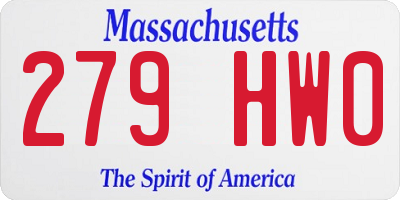MA license plate 279HW0