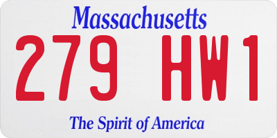 MA license plate 279HW1