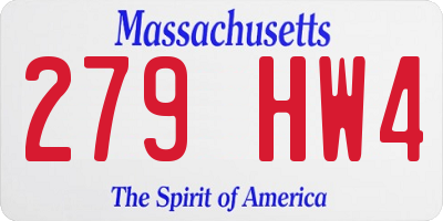 MA license plate 279HW4