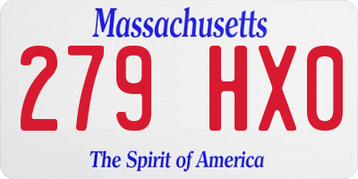 MA license plate 279HX0