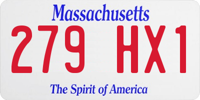 MA license plate 279HX1