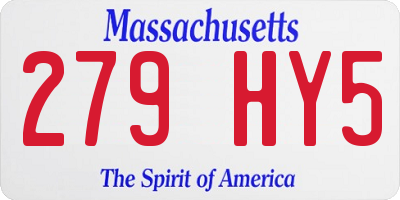 MA license plate 279HY5