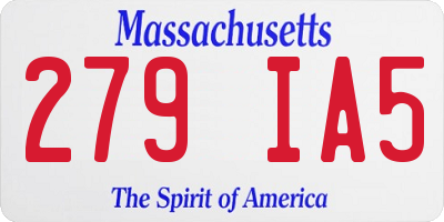 MA license plate 279IA5