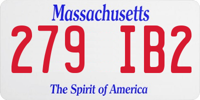 MA license plate 279IB2