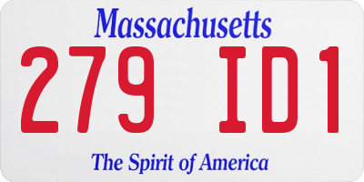 MA license plate 279ID1