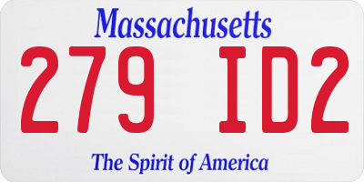 MA license plate 279ID2