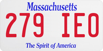 MA license plate 279IE0