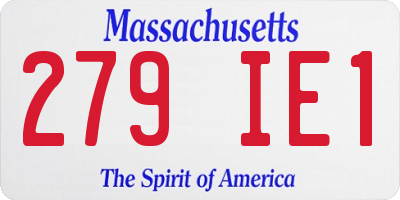 MA license plate 279IE1