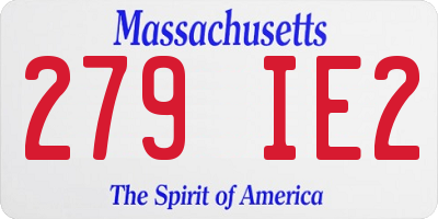 MA license plate 279IE2